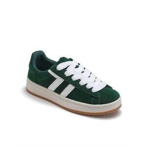 NEW JOIA women's vegan suede sneakers in green forest